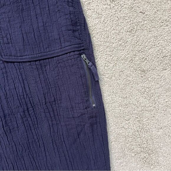 Chico's Crinkle Cotton Joggers Relaxed Pants Coastal Roll Tab 2.5 / L / 14 NEW - Picture 5 of 10